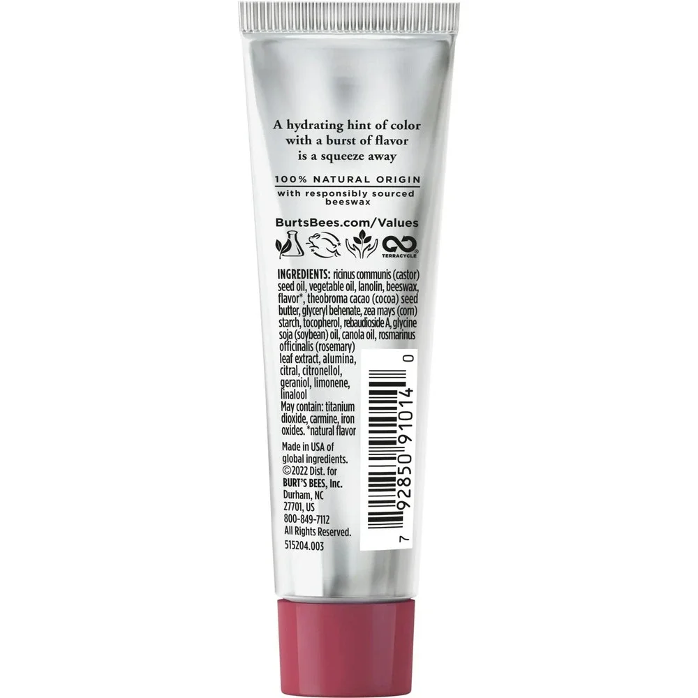 Burt's Bees Squeezy Tinted Lip Balm Berry Sorbet Beeswax Moisturizing NEW